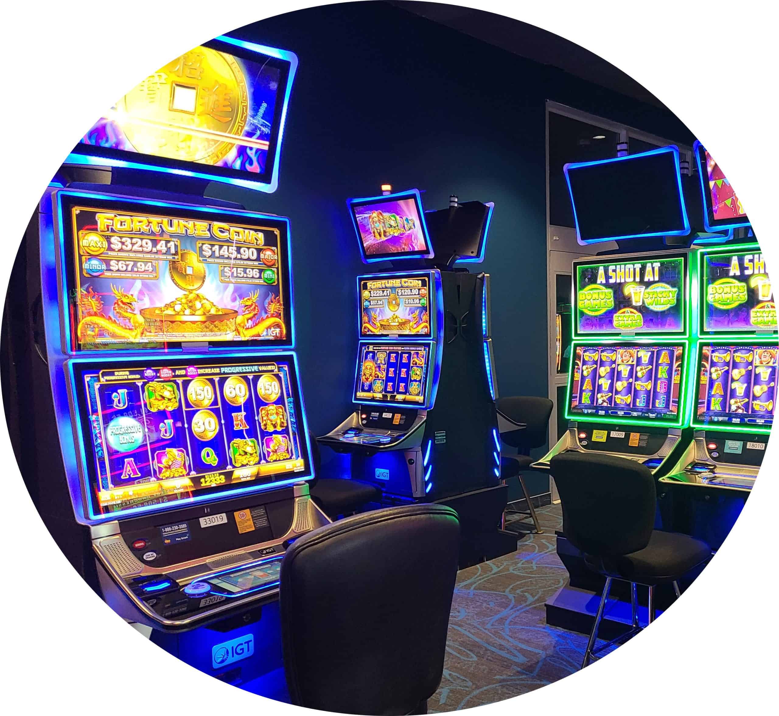 community-gaming-and-entertainment-group-woman-on-slot-machines